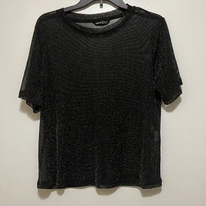 Black shimmery sheer top